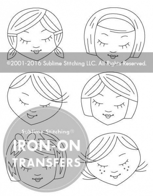 Sublime Stitching Embroidery Transfers Cute Little Heads