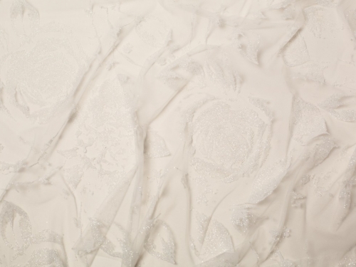 Minerva Core Range Nicola Glitter Tulle Net Fabric Ivory
