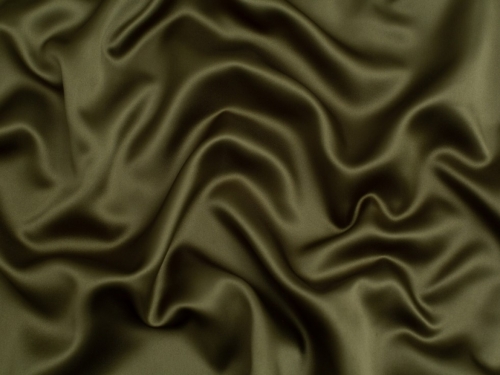 Matte Polyester Satin Fabric Khaki Green