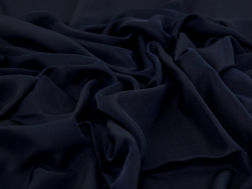Deadstock Nida Polyester Crepe Fabric Navy Blue