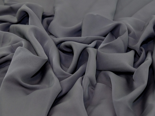 Deadstock Nida Polyester Crepe Fabric Grey