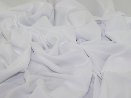 Deadstock Nida Polyester Crepe Fabric White