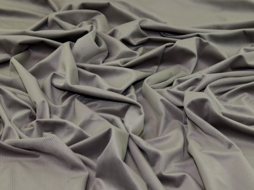 Deadstock Como Stretch Knit Cord Fabric Silver