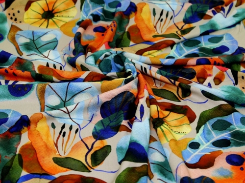 Minerva Exclusive Sunflower Sigh Viscose Challis POD Fabric