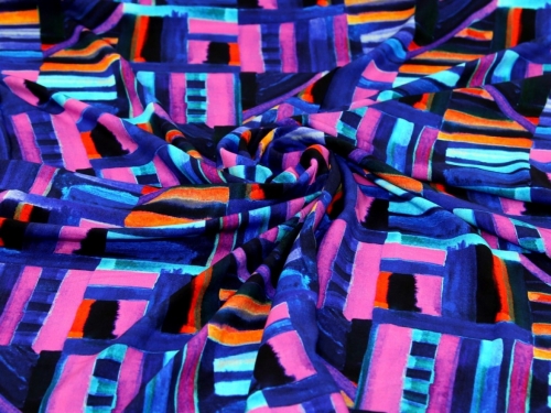 Minerva Exclusive Parallel Park Viscose Challis POD Fabric