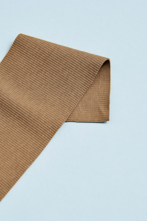 Mind The MAKER Organic Cotton Rib Stretch Knit Fabric Camel