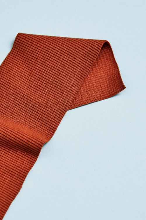Mind The MAKER Organic Cotton Rib Stretch Knit Fabric Pumpkin