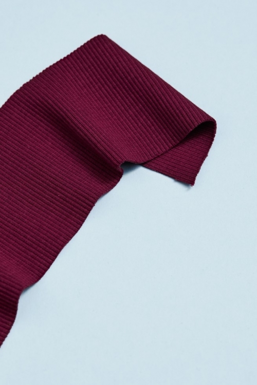 Mind The MAKER Organic Cotton Rib Stretch Knit Fabric Fuchsia