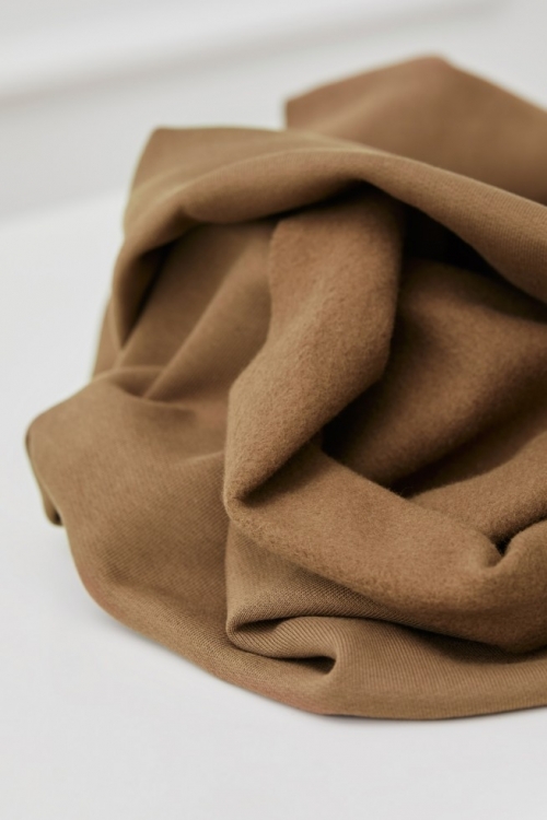 Mind The MAKER Organic Fleece Back Sweatshirt Stretch Knit Fabric Camel