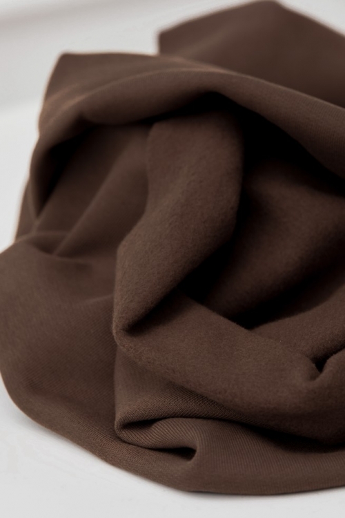 Mind The MAKER Organic Fleece Back Sweatshirt Stretch Knit Fabric Umber