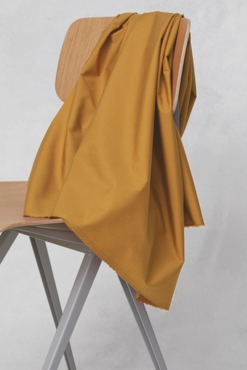 Mind The MAKER Organic Papertouch 100% Cotton Poplin Fabric Dry Mustard