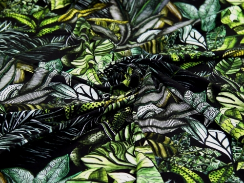 Minerva Exclusive Zentangle Jungle Viscose Challis POD Fabric