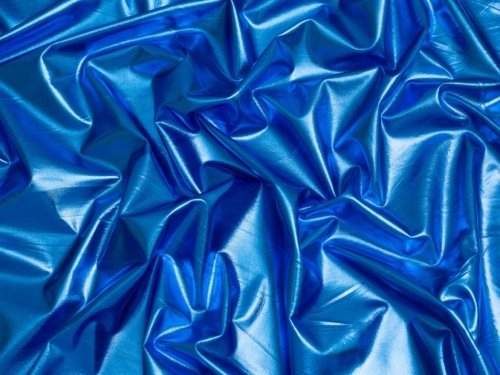 Minerva Core Range Metallic Activewear Lycra Four Way Stretch Knit Fabric Blue