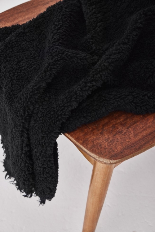 Mind The MAKER Sue Sherpa Fleece Fabric Black