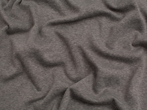 Minerva Core Range Heavy Fur Back Sweatshirt Stretch Knit Fabric Charcoal