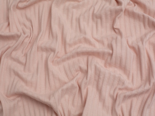 Jacquard Cotton Rib Stretch Knit Fabric Blush Rose