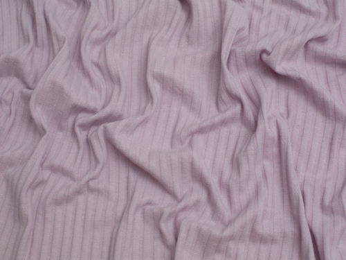 Jacquard Cotton Rib Stretch Knit Fabric Soft Lilac