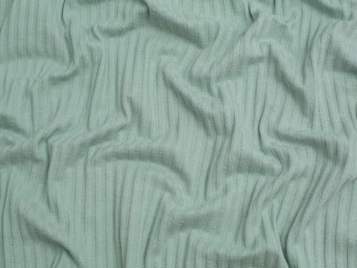 Jacquard Cotton Rib Stretch Knit Fabric Pastel Green