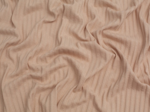Jacquard Cotton Rib Stretch Knit Fabric Beige