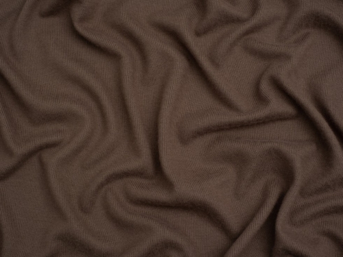 Fine Brushed Viscose Sweater Knit Stretch Fabric Espresso Brown
