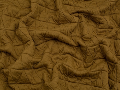 Quilted Textured Stretch Knit Fabric Tabacco