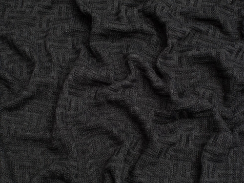 Chunky Cotton Sweater Knit Stretch Fabric Anthracite