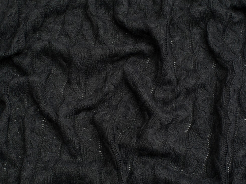 Chunky Cotton Sweater Knit Stretch Fabric Anthracite