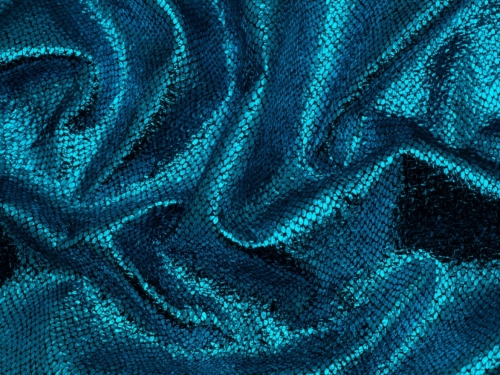 Metallic Foiled Canvas Fabric Turquoise