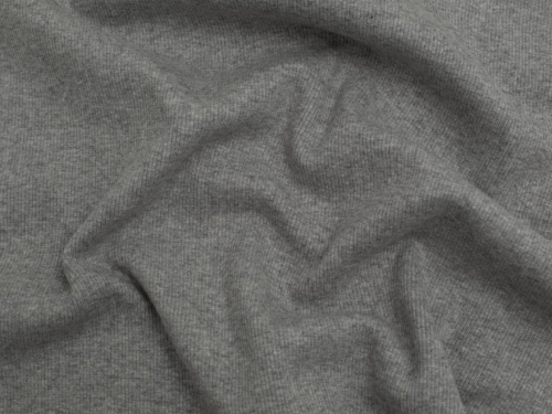 Minerva Core Range Heavy Tubular Ribbing Stretch Knit Fabric Melange Grey