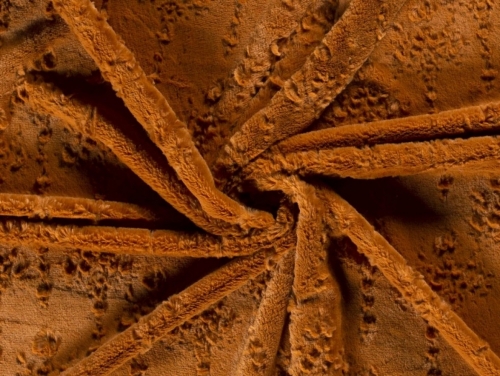 Embossed Faux Fur Fabric Ochre