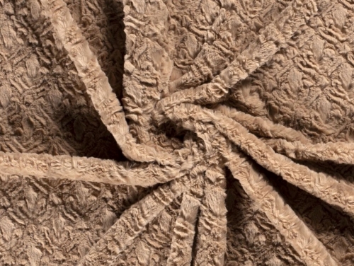Embossed Faux Fur Fabric Light Brown