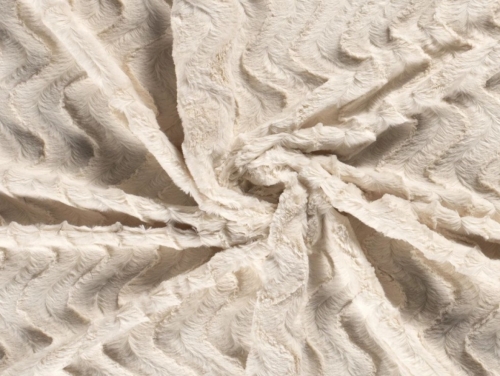 Embossed Faux Fur Fabric Ivory