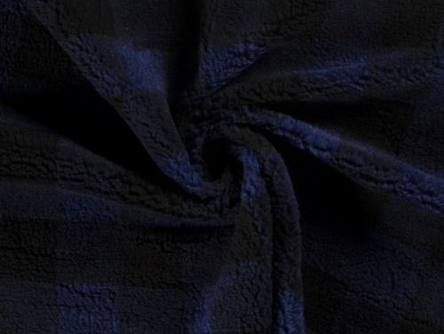 Sherpa Fleece Fur Fabric Navy