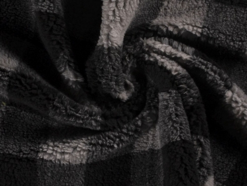 Sherpa Fleece Fur Fabric Grey