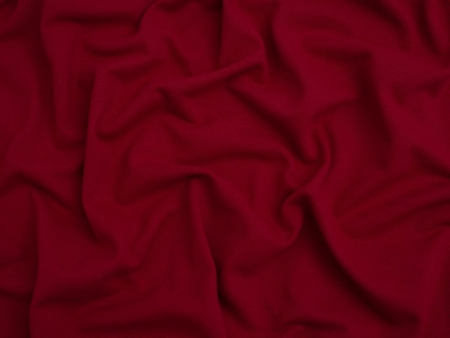 Minerva Core Range Pique Cotton Stretch Knit Fabric Bordeaux