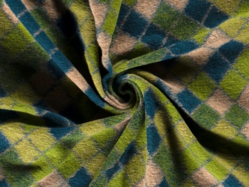 Wool Blend Knit Coating Fabric Green
