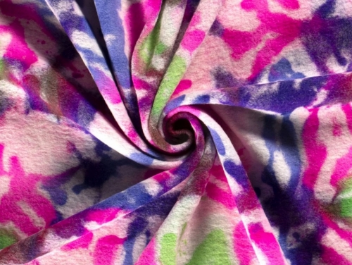 Wool Blend Knit Coating Fabric Pink Multi