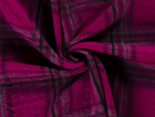 Wool Blend Knit Coating Fabric Fuchsia