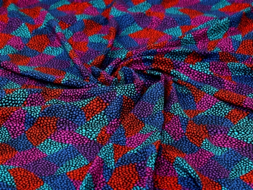 Minerva Exclusive Motley Mosaic Viscose Challis POD Fabric Jewel