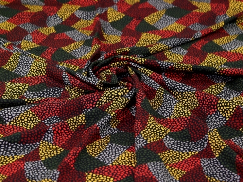 Minerva Exclusive Motley Mosaic Viscose Challis POD Fabric Autumn