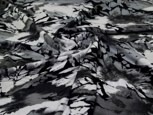 Minerva Exclusive Marbled Memory Viscose Challis POD Fabric Slate