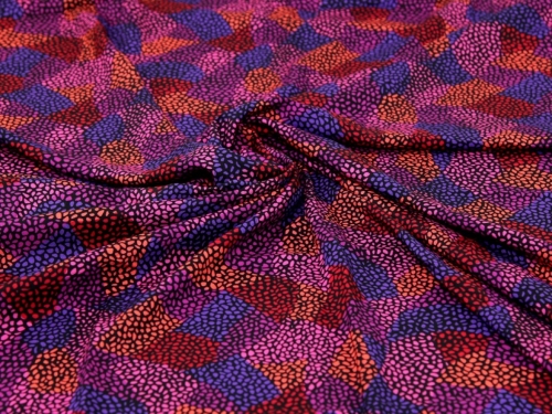 Minerva Exclusive Motley Mosaic Viscose Challis POD Fabric Orchid