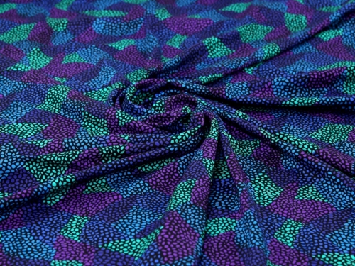 Minerva Exclusive Motley Mosaic Viscose Challis POD Fabric Sapphire