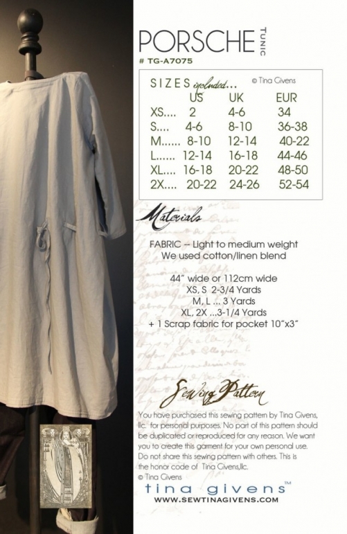 Sew Tina Givens Paper Sewing Pattern Porsche Tunic