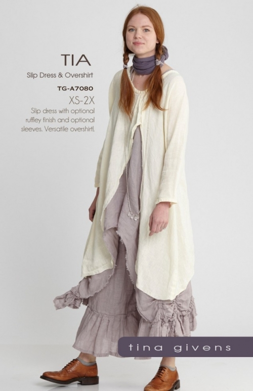 Sew Tina Givens Paper Sewing Pattern Tia Slip Dress & Overshirt