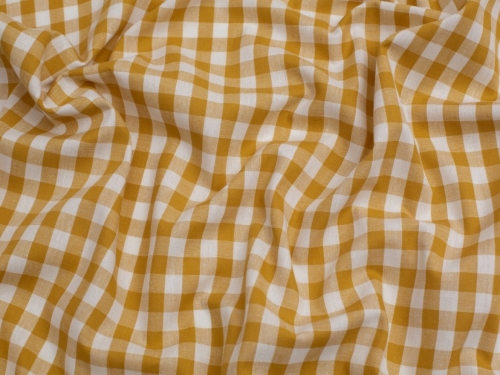 Minerva Core Range 3/8 inch Check Vintage Gingham Fabric Mustard