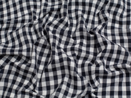 Minerva Core Range 3/8 inch Check Vintage Gingham Fabric Dark Navy