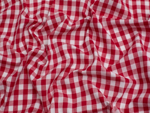 Minerva Core Range 3/8 inch Check Vintage Gingham Fabric Red