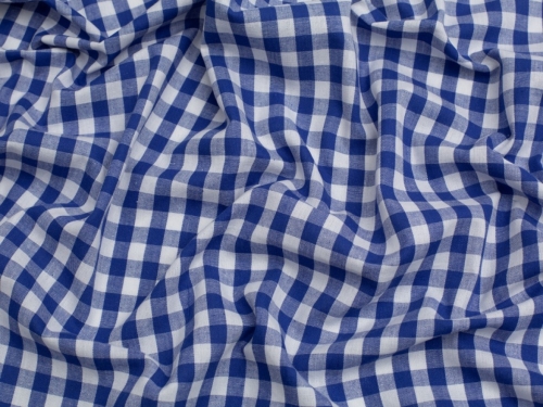 Minerva Core Range 3/8 inch Check Vintage Gingham Fabric Royal Blue
