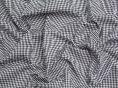 Minerva Core Range 1/8 inch Check Vintage Gingham Fabric Grey